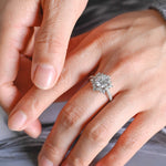 Stunning 0.5 - 1.5 CT Round Moissanite Engagement Ring with Cluster Design 4