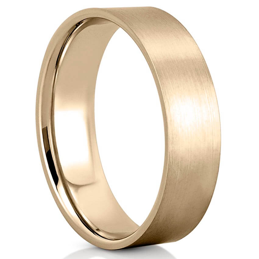 Classic Matte Finish Wedding Band for Men's in Solid Gold 2