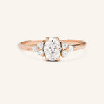 Stunning 1 CT Oval Moissanite Engagement Ring With Three Stone Design 4