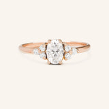 Stunning 1 CT Oval Moissanite Engagement Ring With Three Stone Design 4