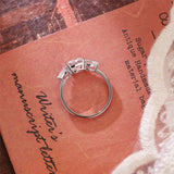 Stunning 1.0 CT Cushion Cut Moissanite Engagement Ring with Three Stone Design 3