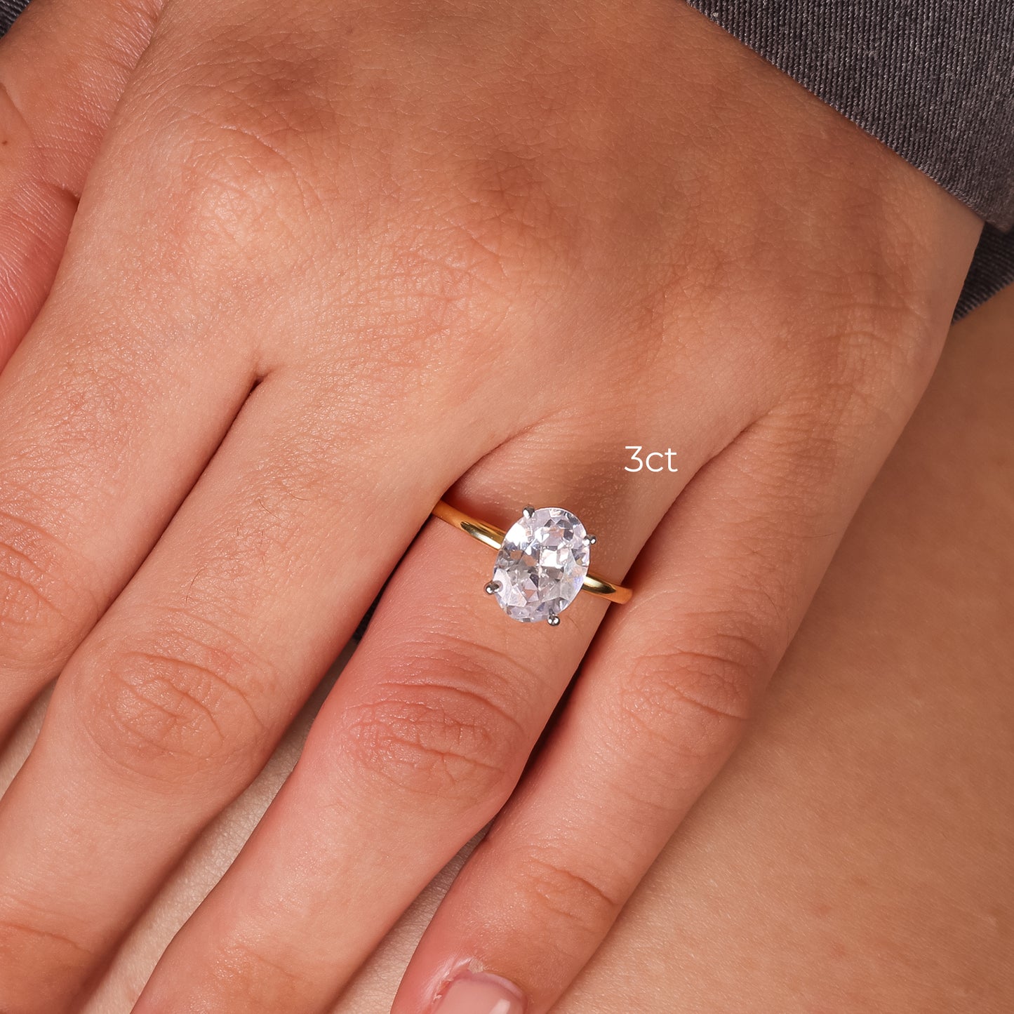 Stunning 1.0 CT Oval Moissanite Engagement Ring with Solitaire Design 19