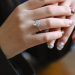 Stunning 1.0 - 2.0 CT Pear Moissanite Engagement Ring with Cluster Design 4