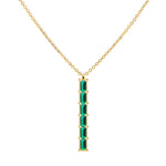 2 TCW Baguette Emerald Lab Made Diamond-May Birthstone Necklace 1