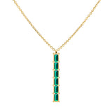2 TCW Baguette Emerald Lab Made Diamond-May Birthstone Necklace 1