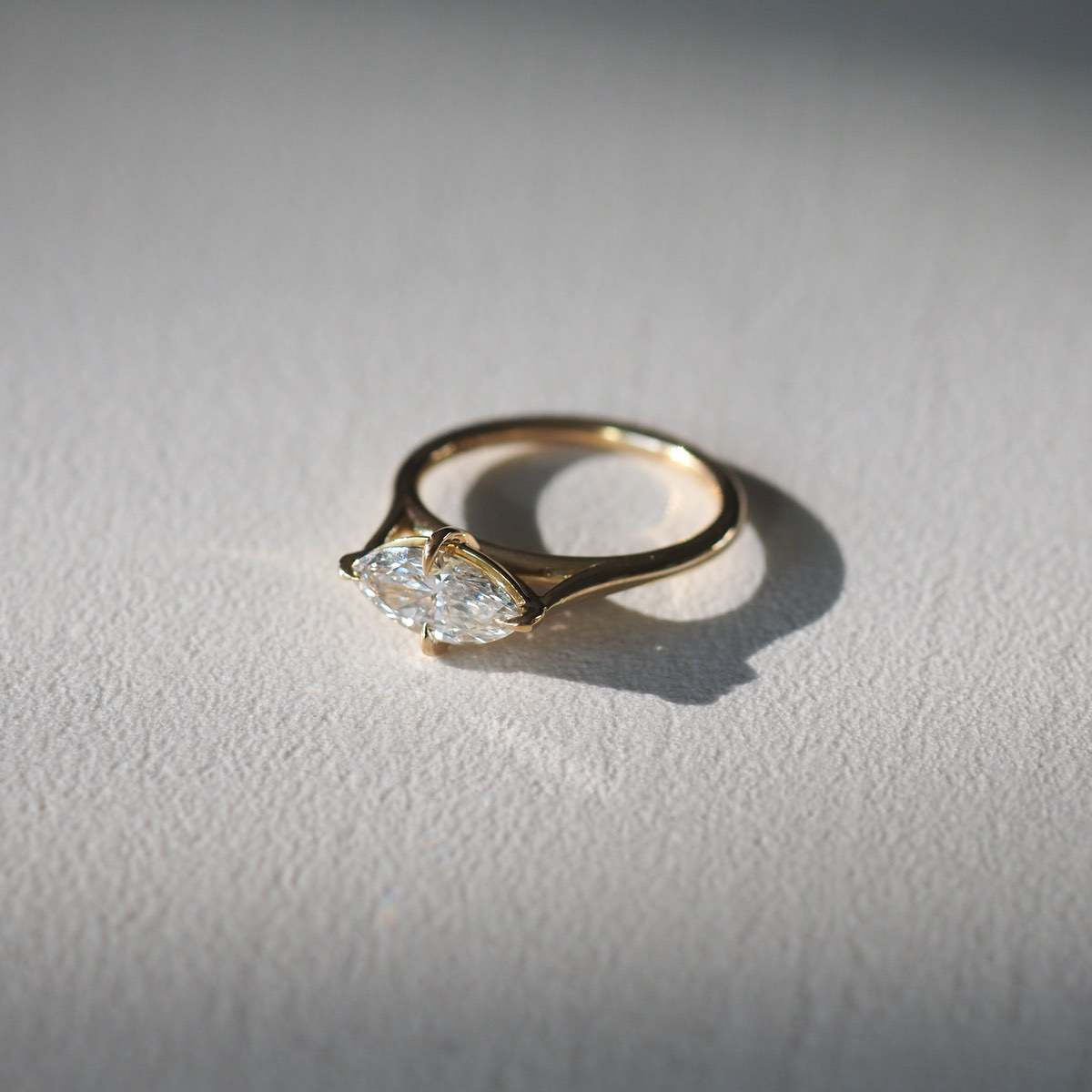 Stunning 1.0 CT Marquise Moissanite Engagement Ring with Solitaire Design