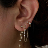 0.10 TCW Round Cut Moissanite Hoops Earrings in Gold 2