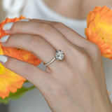 3.5 CT Round Shaped Moissanite Engagement Ring With Hidden Halo Pave Accents 7