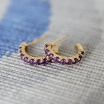 2.25 TCW Round Amethyst Lab Made Diamond- February Birthstone Earrings 7