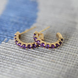 2.25 TCW Round Amethyst Lab Made Diamond- February Birthstone Earrings 7