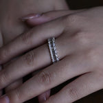 Stunning 0.5 TCW Emerald Moissanite Stones Full Eternity Wedding Band 4