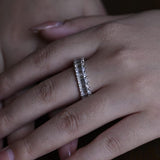 Stunning 0.5 TCW Emerald Moissanite Stones Full Eternity Wedding Band 4