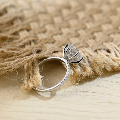 Stunning 3.5 CT Round Moissanite Engagement Ring with Hidden Halo & Pave Design 4