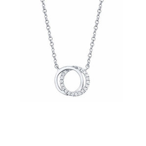 1.0 CT Round Moissanite Diamond Forever Linked Pendant Necklace in Solid Gold