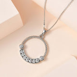 Round Cut Cubic Zirconia in 925 Sterling Silver Necklace 3