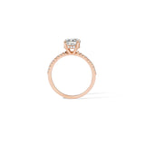 Stunning 1.0 CT Oval Moissanite Engagement Ring with Hidden Halo & Pave Design 2