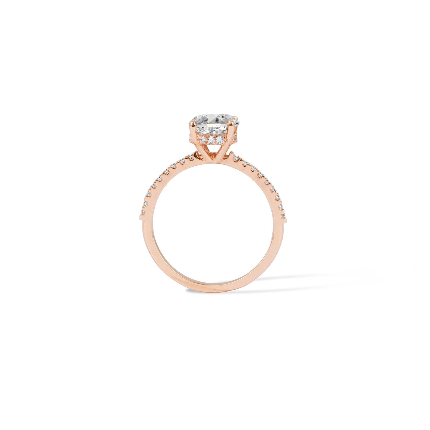 Stunning 1.0 CT Oval Moissanite Engagement Ring with Hidden Halo & Pave Design 2