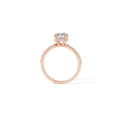 Stunning 1.0 CT Oval Moissanite Engagement Ring with Hidden Halo & Pave Design 2
