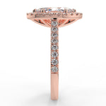 Stunning 1.05 CT Marquise Moissanite Engagement Ring with Halo & Pave Design 10