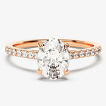 Stunning 1.0-2.0 CT Oval Moissanite Engagement Ring with Pave Design 4