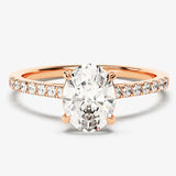 Stunning 1.0-2.0 CT Oval Moissanite Engagement Ring with Pave Design 4