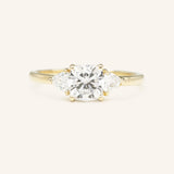 Stunning 2 CT Cushion Moissanite Engagement Ring with Three Stone Design 1
