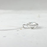 2.0 CT Cushion Moissanite Diamond Halo Pendant Necklace in Solid Gold 2