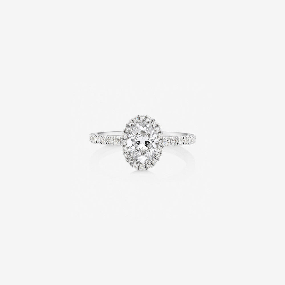 Stunning 1.35 CT Oval Moissanite Engagement Ring in Halo & Pave Designs 1