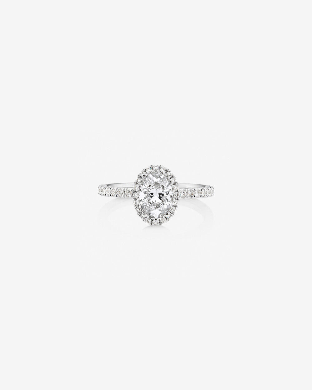 Stunning 1.35 CT Oval Moissanite Engagement Ring in Halo & Pave Designs 1