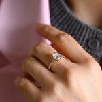 Stunning 1.0 - 2.0 CT Oval Moissanite Engagement Ring with Bezel Design 4