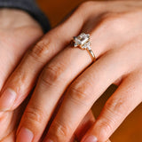 Stunning 1.0 - 2.0 CT Emerald Moissanite Engagement Ring With Cluster Design 6