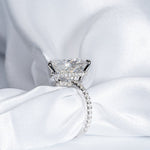 Stunning 5.0 CT Pear Moissanite Engagement Ring with Double Hidden Halo & Pave Design 8