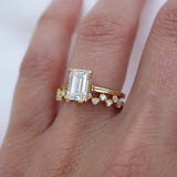 Stunning 0.20 CT Round Cut Moissanite Stones Cluster Wedding Bands 5