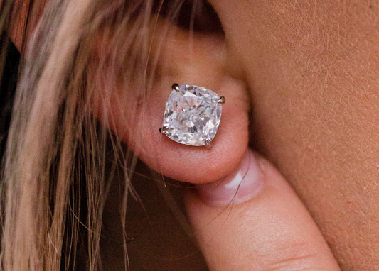 Round Cut Cubic Zirconia in 925 Sterling Silver Earrings 1