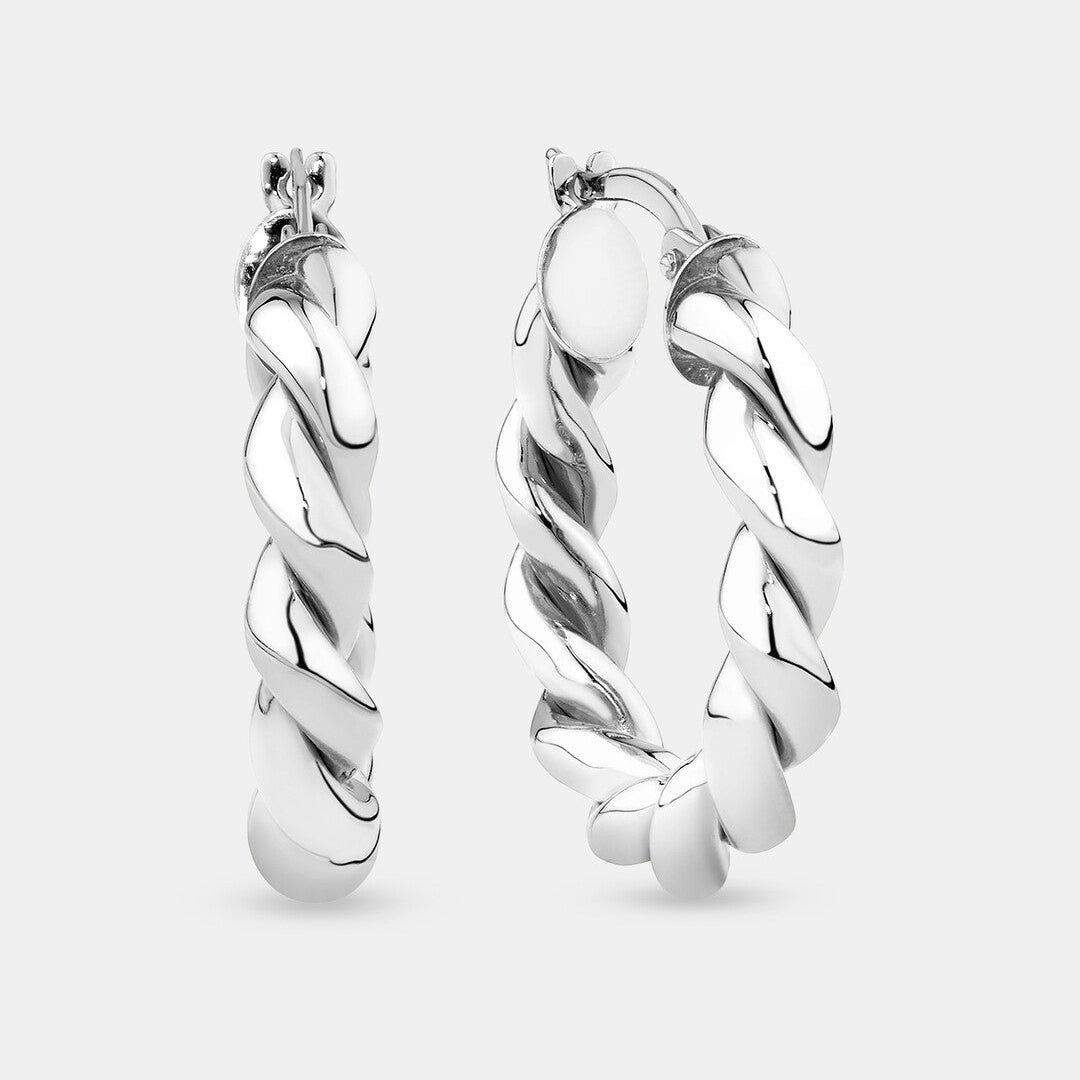 Round Cut Cubic Zirconia in 925 Sterling Silver Earrings 1