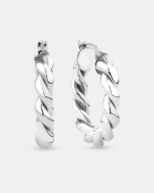 Round Cut Cubic Zirconia in 925 Sterling Silver Earrings 1