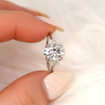 Stunning 2.5 CT Oval Moissanite Engagement Ring with Three Stone Design 4