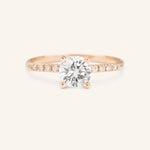 Stunning 1.0 CT Round Moissanite Engagement Ring with Pave Design 4