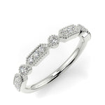 Stunning 0.15 TCW Round Moissanite Stones Milgrain Wedding Bands 5