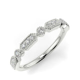Stunning 0.15 TCW Round Moissanite Stones Milgrain Wedding Bands 5