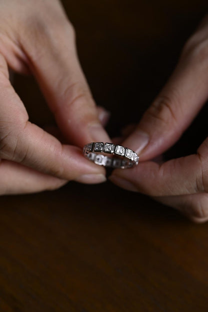 Stunning 0.4 TCW Princess Moissanite Stones Full Eternity Wedding Band 2