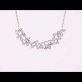 Round Cut Cubic Zirconia in 925 Sterling Silver Necklace 7