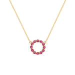 1.2 TCW Round Ruby Lab Made Diamond- July Birthstone Circle Necklace 1