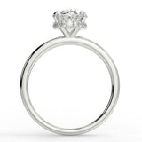 Stunning 2.11 CT Oval Moissanite Engagement Ring with Hidden Halo Design 6