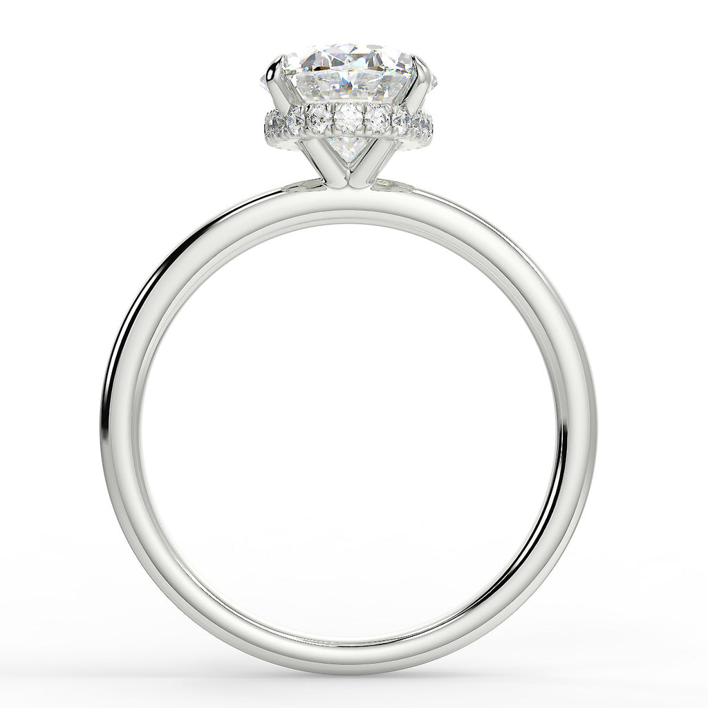 Stunning 2.11 CT Oval Moissanite Engagement Ring with Hidden Halo Design 6