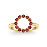 1.5 TCW Round Garnet Lab Made Diamond- January Birthstone Engagement Ring 1