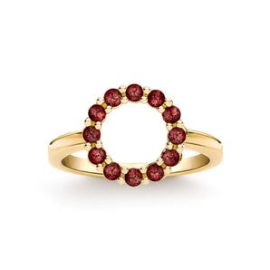 1.5 TCW Round Garnet Lab Made Diamond- January Birthstone Engagement Ring