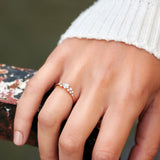 Stunning 0.3 CT Round Moissanite Stones Cluster Wedding Band 5