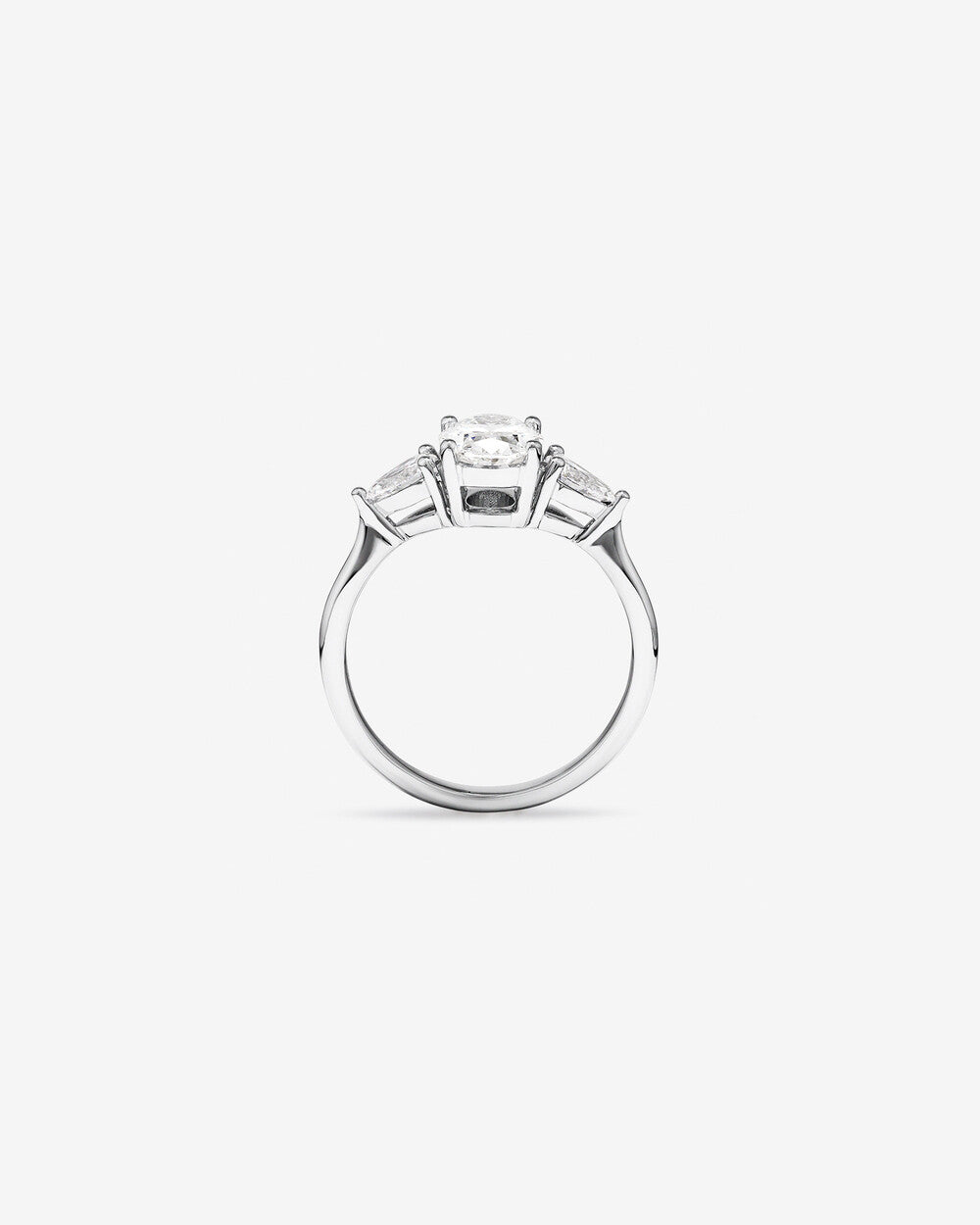 Stunning 1.65 TCW Oval & Pear Moissanite Engagement Ring with Three Stone Design 2