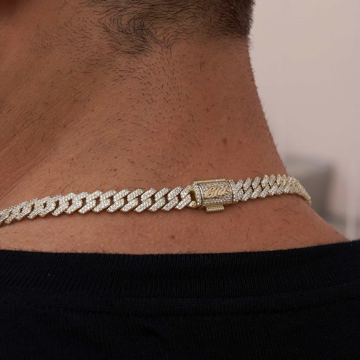 40 CT Round Moissanite Diamond Cuban Silver Necklace For Him 4
